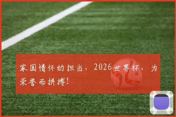 家国情怀的担当，2026世界杯，为荣誉而拼搏！