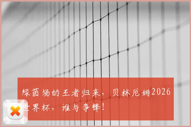 绿茵场的王者归来，贝林厄姆2026世界杯，谁与争锋！